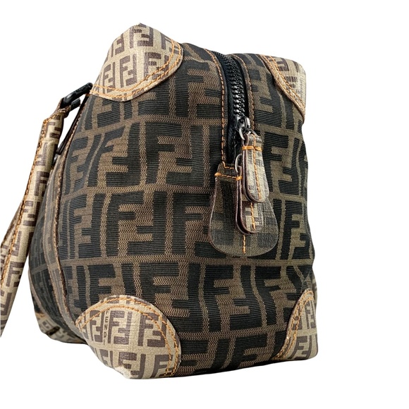 FENDI Mixed Media Boston Satchel Bag - Picture 5 of 16